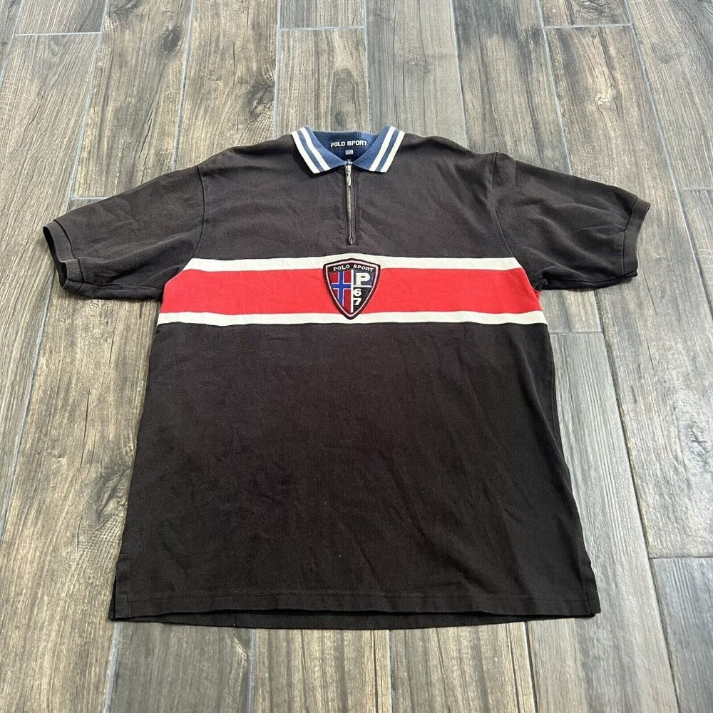 Mens Polo Ralph Lauren P-Wing Stadium Custom Fit Polo Shirt  Rare Medium